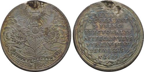 Zilver medaille 1699 Bayern: Max Ii Emanuel, 1679-1726:, Postzegels en Munten, Penningen en Medailles, Verzenden