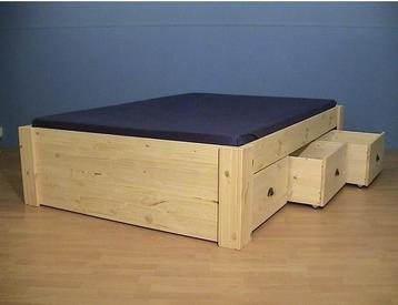 Stevig HOUTEN BED met 3 of 6 ruime laden 120x180 t/m 200x220 beschikbaar voor biedingen