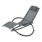 [en.casa] Ligstoel Pulsano schommelstoel 166x74x86 cm donker, Tuin en Terras, Ligbedden, Verzenden, Nieuw