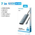USB-C Hub 7-in-1 4K60Hz HDMI PD100W USB SD TF Dock, Verzenden, Nieuw