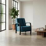 Leren fauteuil Glamour - Toledo Turquoise (blauw), Nieuw, Ophalen of Verzenden, 50 tot 75 cm, Industrieel, Modern, Retro