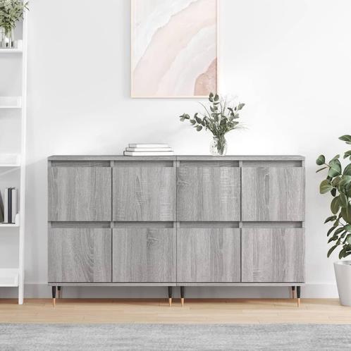 vidaXL Dressoirs 2 st bewerkt hout grijs sonoma eikenkleurig, Huis en Inrichting, Kasten | Dressoirs, Nieuw, Overige houtsoorten