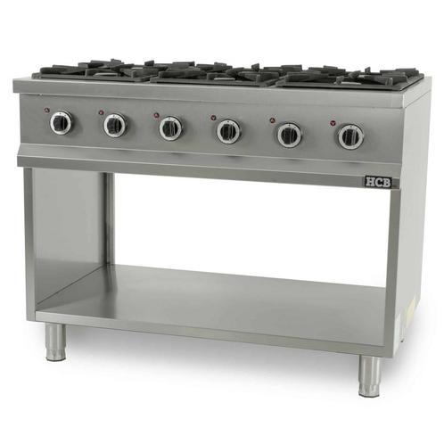 HCB Gasfornuis - 6 pitten - 110 cm - 36 kW - RVS, Zakelijke goederen, Horeca | Keukenapparatuur, Nieuw in verpakking, Fornuis, Frituur en Grillen