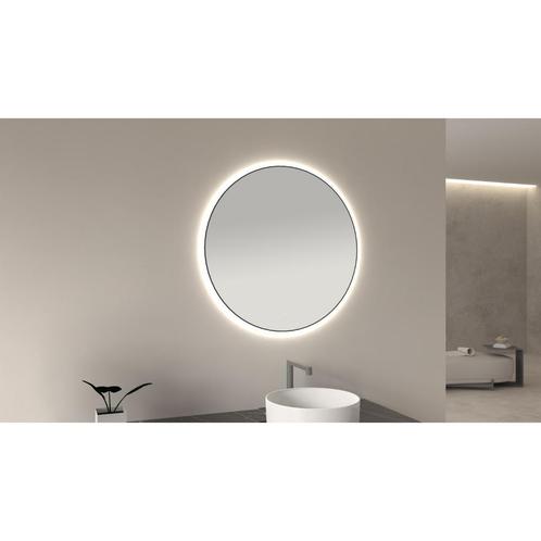 Ronde Spiegel BWS Sifo met LED, Dimbaar 80 cm Mat Zwart, Doe-het-zelf en Verbouw, Sanitair, Bad, Nieuw, Ophalen of Verzenden
