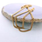 Gouden gourmet schakel ketting | 43 cm (schakelketting), Sieraden, Tassen en Uiterlijk, Kettingen, Ophalen of Verzenden, Gebruikt