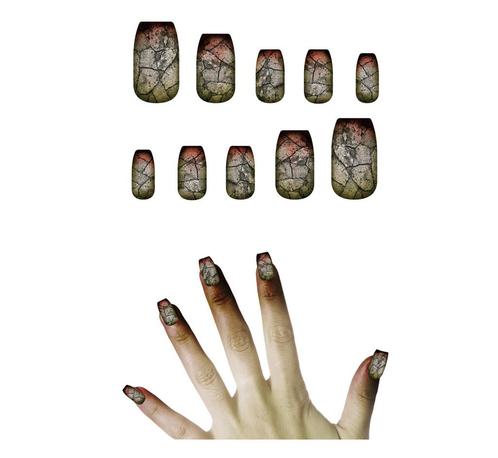 Halloween Nep Nagels Zombie 10st, Hobby en Vrije tijd, Feestartikelen, Nieuw, Verzenden