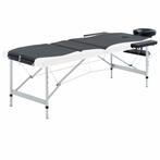 vidaXL Massagetafel inklapbaar 3 zones aluminium zwart en, Sport en Fitness, Massageproducten, Verzenden, Nieuw