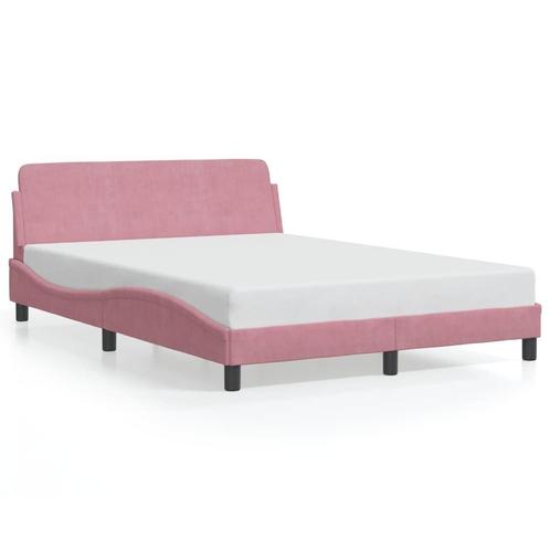 Roze Fluwelen Bedframe 140x200 - Retourdeal - 35% Korting!, Huis en Inrichting, Slaapkamer | Bedden, 140 cm, 200 cm, Overige kleuren
