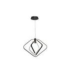 Moderne Hanglamp vierkant rings 47CM | Zwart, Huis en Inrichting, Kunststof, 50 tot 75 cm, Nieuw, Ophalen of Verzenden