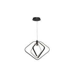 Moderne Hanglamp vierkant rings 47CM | Zwart, Huis en Inrichting, Lampen | Hanglampen, 50 tot 75 cm, Nieuw, Kunststof, Metaal