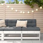 vidaXL Middenbanken met kussens 2 st massief grenenhout wit, Tuin en Terras, Verzenden, Nieuw