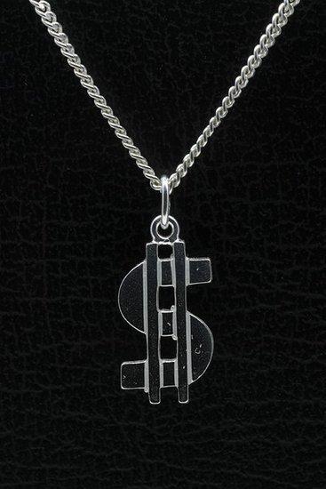 Zilveren US Dollar ketting hanger, Sieraden, Tassen en Uiterlijk, Kettinghangers, Verzenden