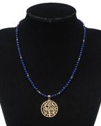 Lapis lazuli - Exorcisme ketting - Sint Benedictus kruis -