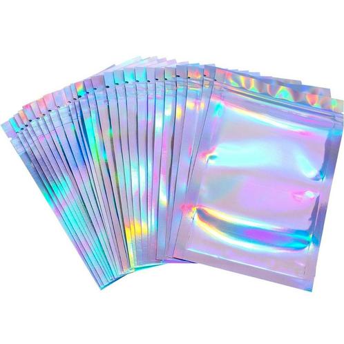 Fako Bijoux® - 50 Holografische Folie Zip Lock Zakjes -, Diversen, Cadeauverpakkingen, Verzenden