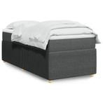 vidaXL Boxspring met matras stof donkergrijs 90x200 cm, Huis en Inrichting, Slaapkamer | Bedden, 90 cm, Eenpersoons, Verzenden