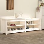 vidaXL Schoenenbank 160x36,5x50 cm massief grenenhout wit, Verzenden, Nieuw