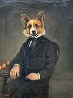 Thierry Poncelet (1946) - Aristo-chien; un Corgi, chiens de, Antiek en Kunst