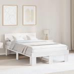 vidaXL Bedframe met hoofdeinde Wit 120 x 190 cm Massief, Huis en Inrichting, Verzenden, Nieuw, Wit, Hout