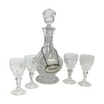 Liqueur karaf met 4 glaasjes, Antiek en Kunst