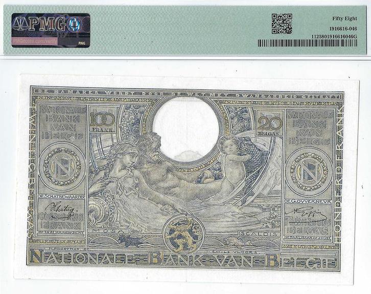 100 francs 1941-1943 - PMG 58, Postzegels en Munten, Munten en Bankbiljetten | Verzamelingen, Verzenden