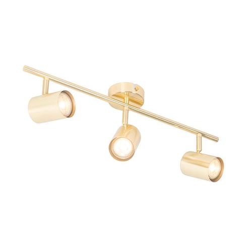 Moderne plafondlamp messing 3-lichts verstelbaar - Jeana, Huis en Inrichting, Lampen | Spots, Nieuw, Overige materialen