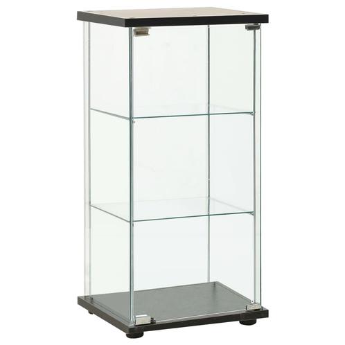 vidaXL Vitrinekast gehard glas zwart, Huis en Inrichting, Kasten | Overige, Nieuw, Verzenden