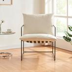 Fauteuil Utsjoki 90x61x70 cm zwart en beige [en.casa], Verzenden, Nieuw