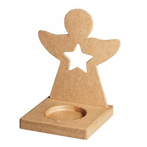 Engel theelichthouder Papiermaché 9×7 cm, 2×11 cm, Hobby en Vrije tijd, Knutselen, Nieuw, Ophalen of Verzenden