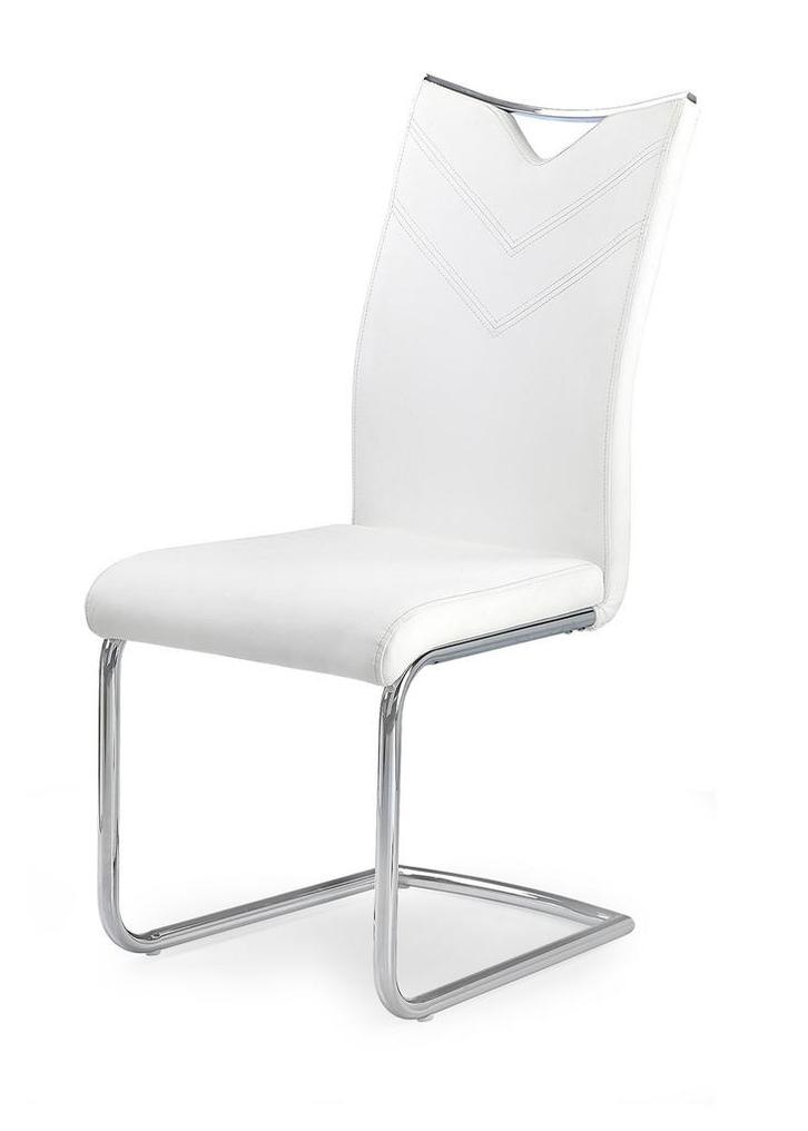 Moderne Eetstoel Wit | Tweedekansje | Eco Leer, Huis en Inrichting, Stoelen, Wit, Nieuw, Ophalen of Verzenden