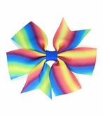 Haarspeld Duckklem Strik Stof 8cm Regenboog Groen, Verzenden, Nieuw
