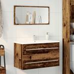 vidaXL Badkamer wastafelkast oud hout 80x38,5x48 cm bewerkt, Huis en Inrichting, Badkamer | Badkamermeubels, Verzenden, Nieuw