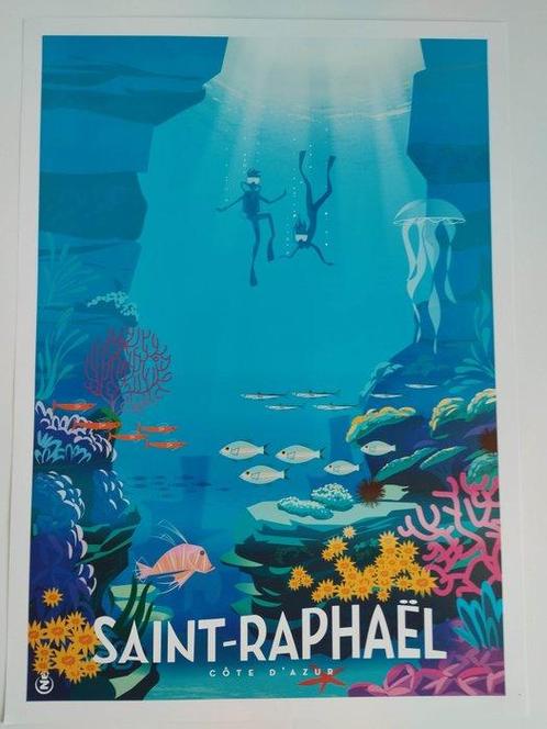 Monsieur Z - Original Travel Poster Saint-Raphael French, Antiek en Kunst, Kunst | Tekeningen en Foto's
