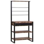 vidaXL Keukenrek Multikleur en Zwart 80 x 40 x 160 cm, Verzenden, Nieuw