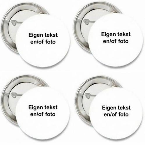 4 Baby buttons of (kleding)magneten met eigen tekst/foto, Hobby en Vrije tijd, Feestartikelen, Geboorte of Huwelijk, Feestartikel