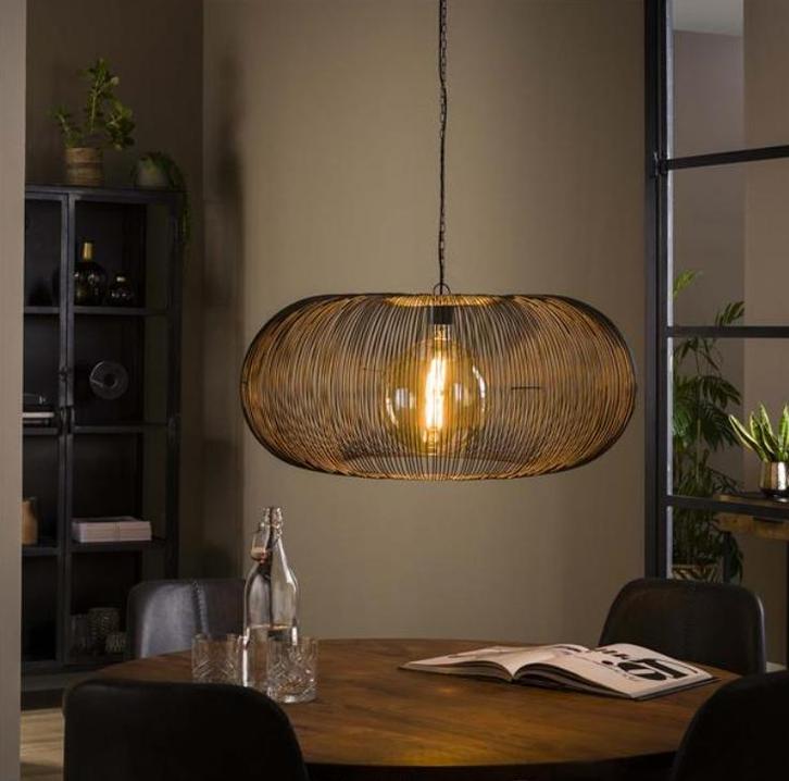 Elegante Hanglamp Bonifatius – Zwart Nikkel, Huis en Inrichting, Lampen | Hanglampen, 75 cm of meer, Zo goed als nieuw, Metaal