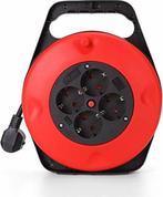 Kabelhaspel - Verlengsnoer - Verlengkabel - 10 meter - Rood, Verzenden, Zo goed als nieuw