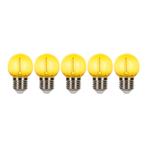 5 stuks Bailey LED Party Bulb Kogel E27 0.6W | Geel gekle..., Ophalen of Verzenden, Nieuw
