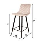 Gaby barkruk velvet 65 cm 2.0 - zwart, Ophalen of Verzenden, Nieuw, Zwart