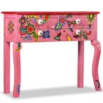 vidaXL Wandtafel handgeschilderd massief mangohout roze, Huis en Inrichting, Verzenden, Nieuw, 50 tot 100 cm, Minder dan 100 cm