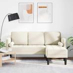 vidaXL L-vormige Bank Crème 173x131x67 cm Velvet, Huis en Inrichting, Banken | Bankstellen, Verzenden, Nieuw, Minder dan 150 cm