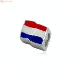 Zilveren Nederlandse vlag bead, Sieraden, Tassen en Uiterlijk, Bedels, Nieuw, Zilver, Verzenden