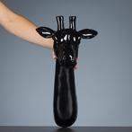 Figuur - Zwarte giraf als muurhanger - 1,2 kg - polyresin