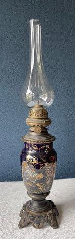 Olielamp - Brons, Glas, Messing, Porselein