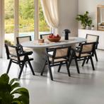 Eetkamerstoel Lizzy met Weens vlechtwerk in boho-stijl - zwa, Verzenden, Nieuw