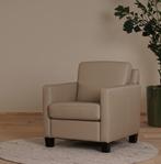 Leren fauteuil - Massif Leer Safari - Hout zwart, Huis en Inrichting, Fauteuils, Nieuw, Ophalen of Verzenden, Landelijk, 50 tot 75 cm