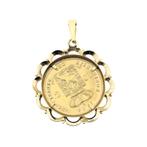 Gouden hanger van 10 gulden munt met Koning Willem De Derde, Ophalen of Verzenden, Gebruikt, Goud, Overige merken