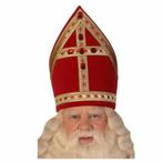 Fluweel/katoenen Sinterklaas mijter - Sinterklaas accessoi.., Diversen, Nieuw, Ophalen of Verzenden