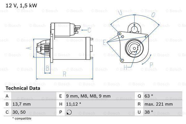 Startmotor / Starter CITROËN C5 III,Break (1.6 HDi 110,.., Auto-onderdelen, Motor en Toebehoren, Nieuw, Ophalen of Verzenden