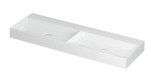 UNITED | Wastafel in porselein, dubbele wasbak incl., Huis en Inrichting, Badkamer | Badkamermeubels, Wastafelkast, Nieuw, Verzenden
