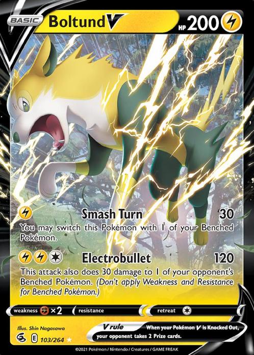 Boltund V 103/264 (Fusion Strike), Hobby en Vrije tijd, Verzamelkaartspellen | Pokémon, Losse kaart, Nieuw, Foil, Ophalen of Verzenden